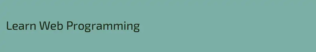 Learn Web Programming
